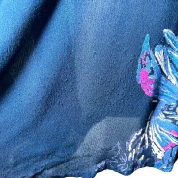 Free People | Blue Floral Tunic Top Sz S - Picture 4 of 14